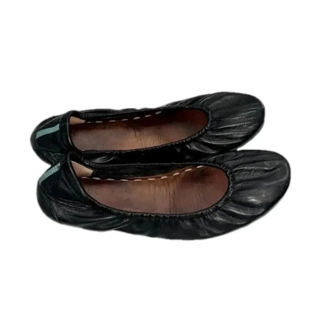 Imperfect Tieks ballet flats classic Italian leather black ballet‎ flats size 9